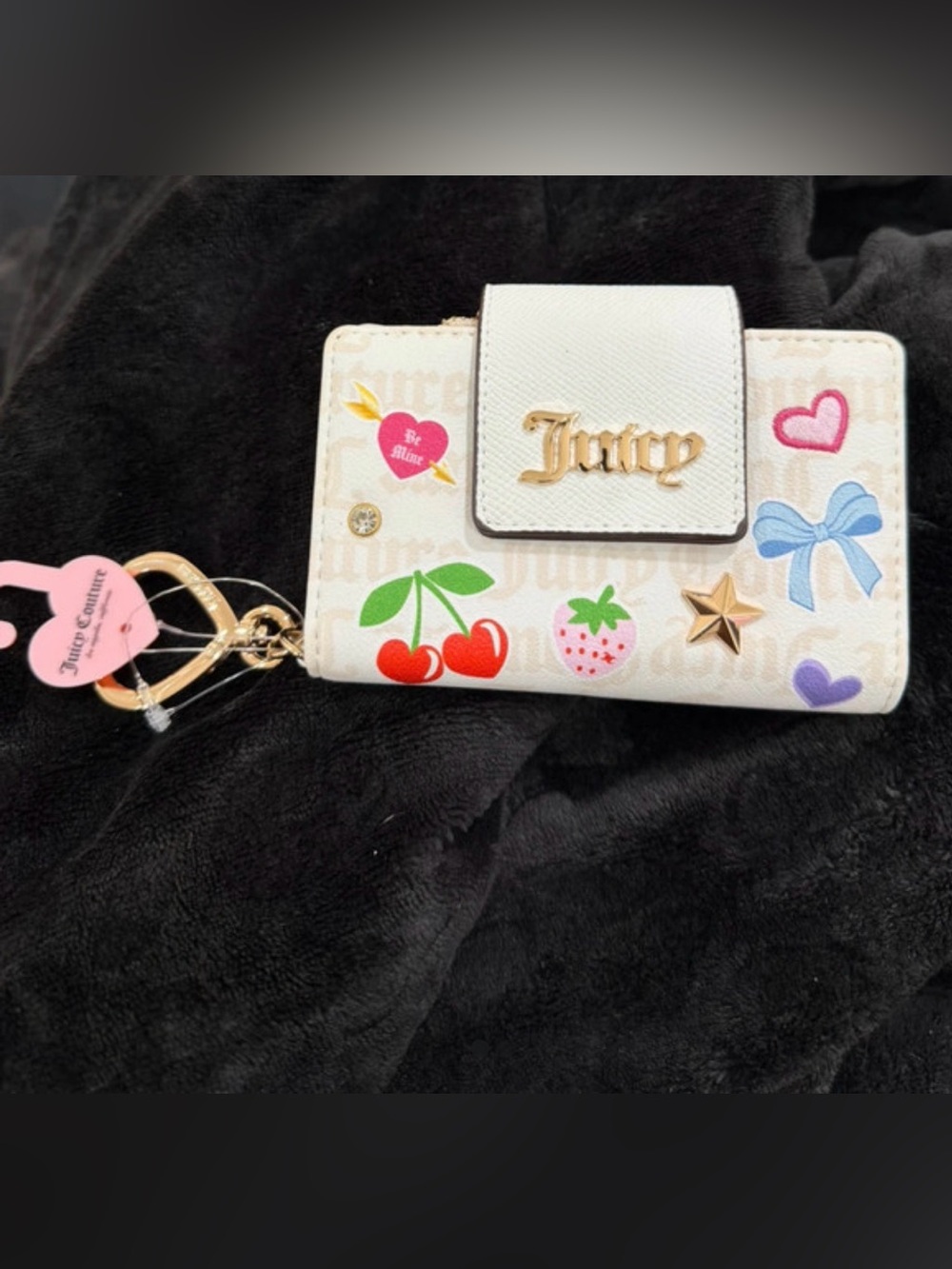 Juicy Couture White Cherry & Strawberry Key Card Holder
